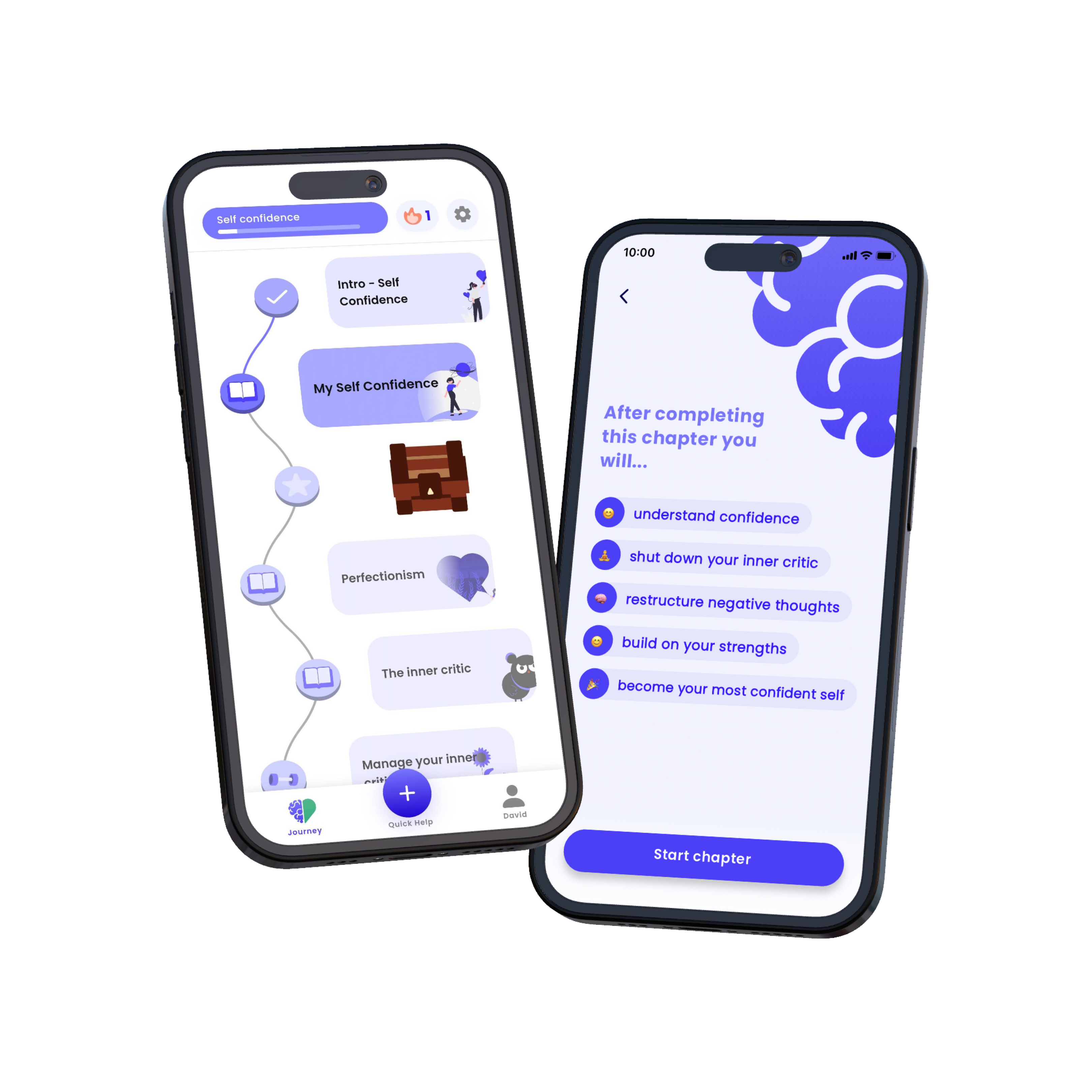 Screenshots of the CharisMe app for Social Skills. Lesson examples